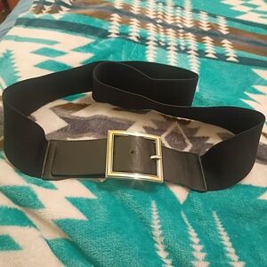 Black Wide Belt with Silver Buckle